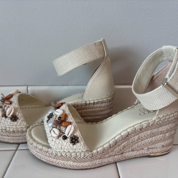 Franco Sarto Clemensshl Wedge Sandal Size 6 EUC - Picture 3 of 3